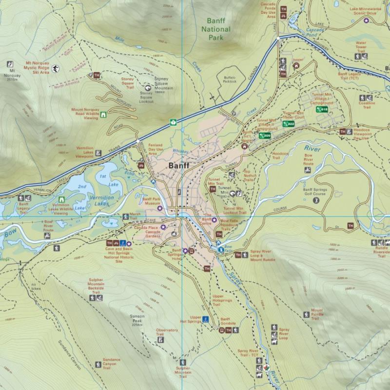Banff Townsite & Area Waterproof Map - Not Applicable 4