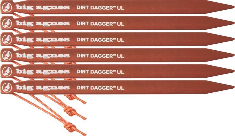Dirt Dagger UL 6.75” Tent Stakes: Pack Of 6 - Orange 1