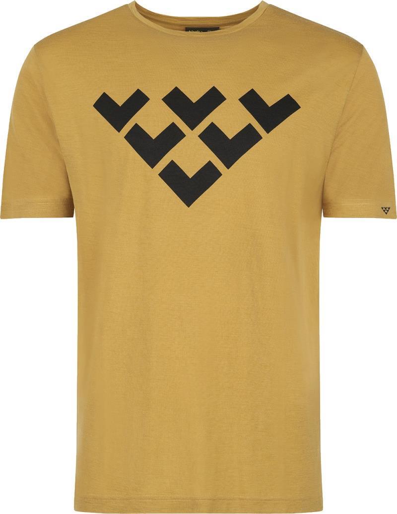 Black Merino SS Chevron Tee - Mens - gold 1