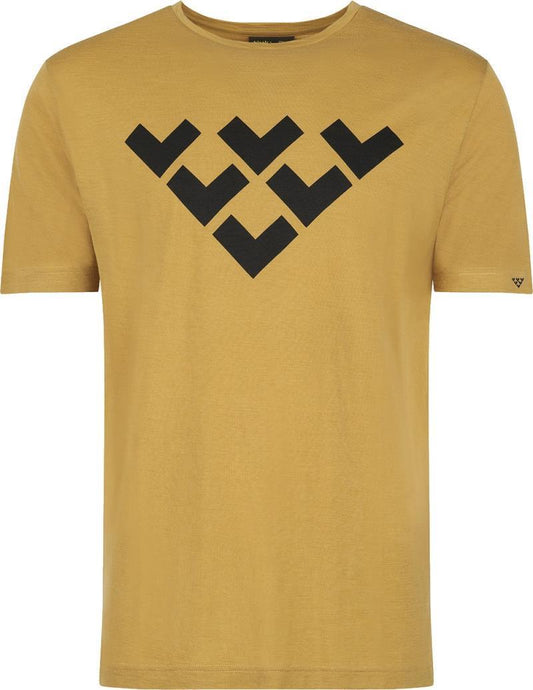 Black Merino SS Chevron Tee - Mens - gold 1