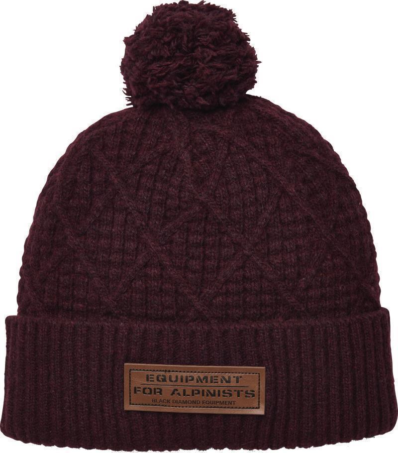 Cable Cuff Pom Beanie - Blackberry 1