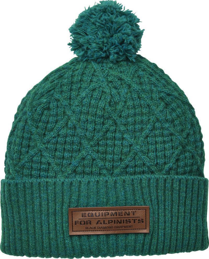 Cable Cuff Pom Beanie - Laurel Green 1