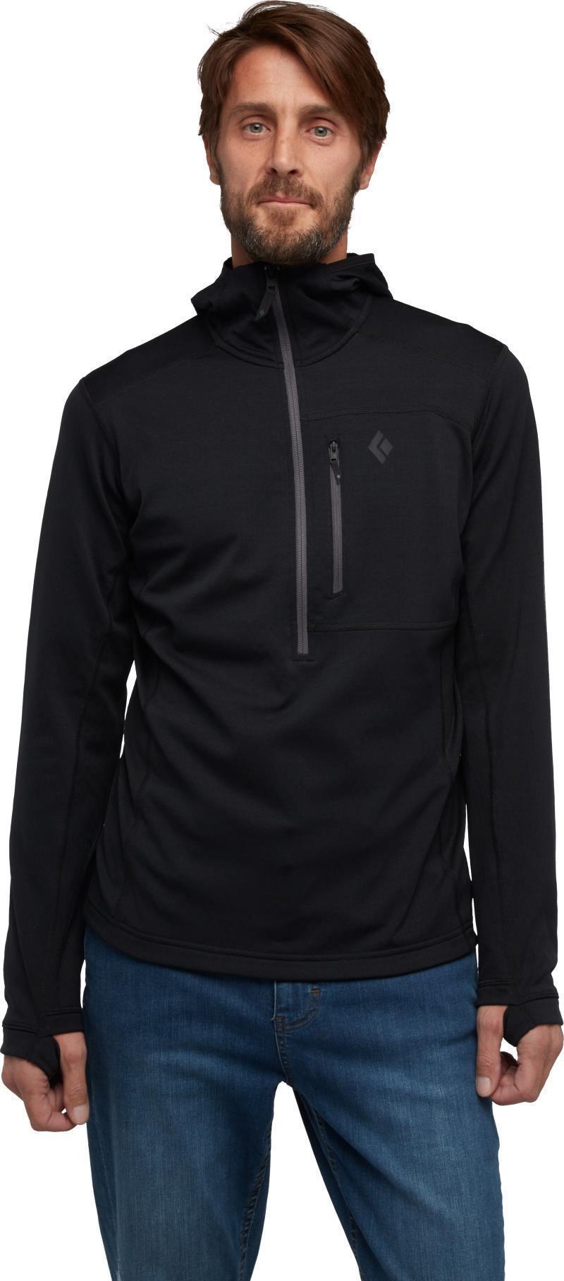 Coefficient 1/4-Zip Fleece Hoody - Mens - Black 2