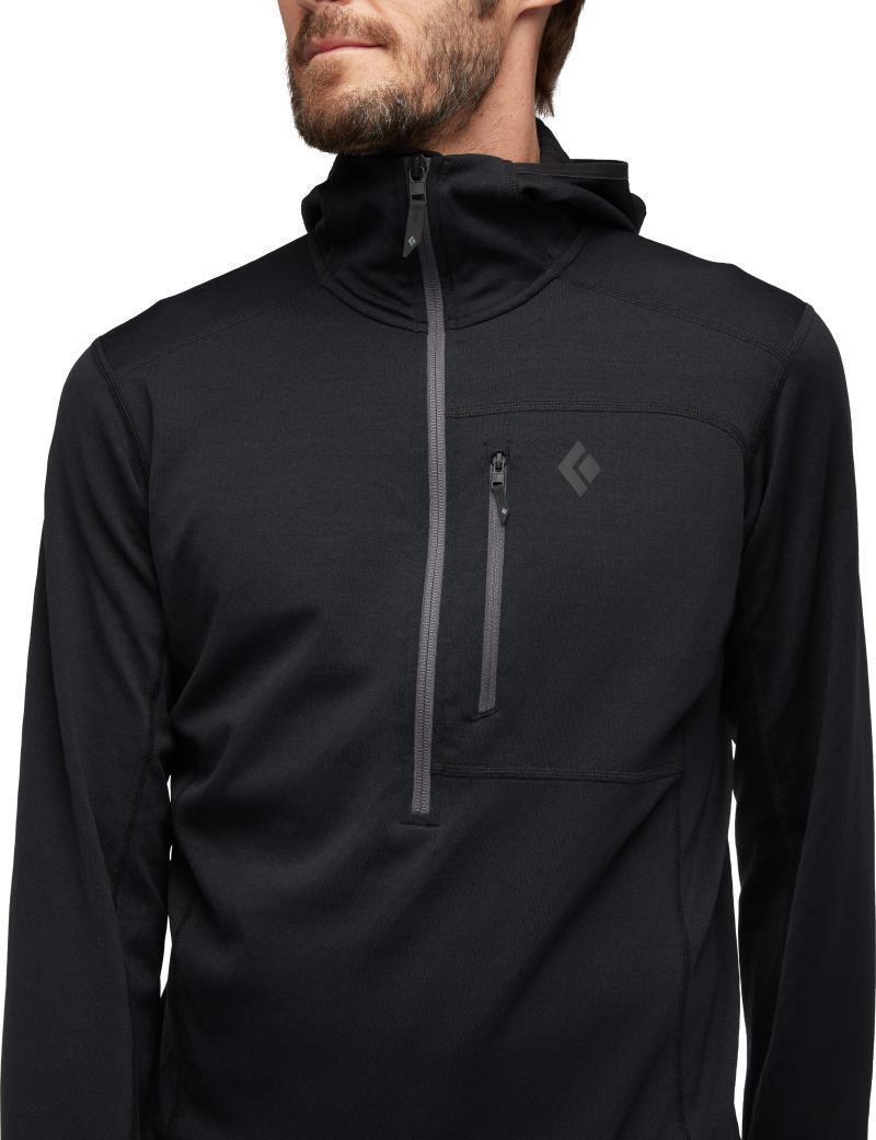 Coefficient 1/4-Zip Fleece Hoody - Mens - Black 4