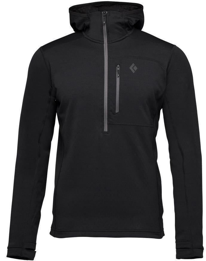 Coefficient 1/4-Zip Fleece Hoody - Mens - Black 1