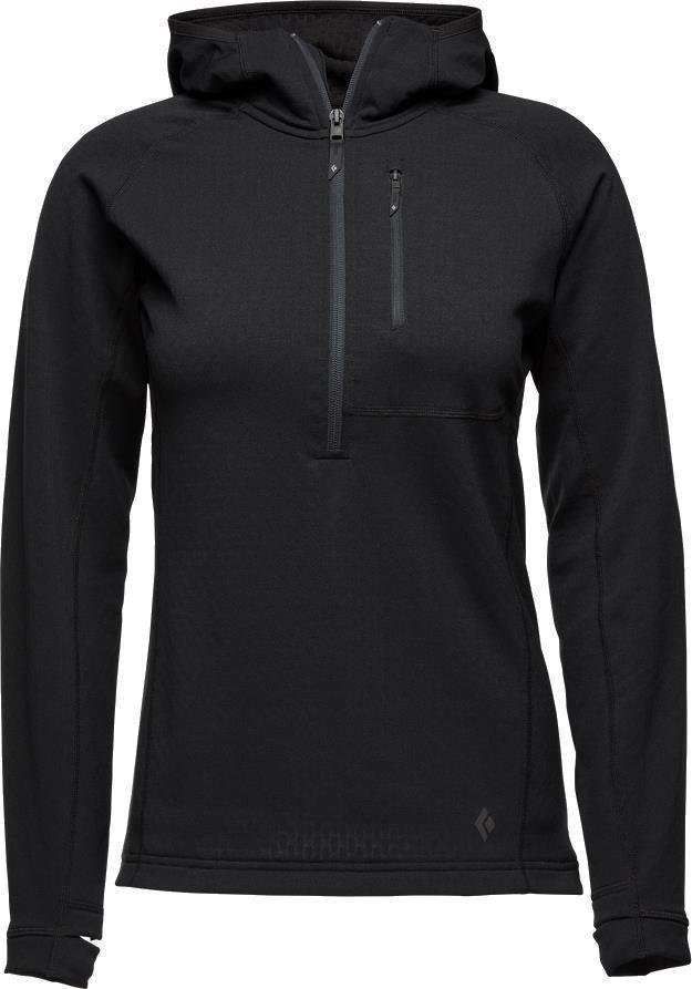 Coefficient 1/4-Zip Fleece Hoody - Womens - Black 1