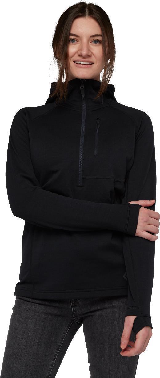 Coefficient 1/4-Zip Fleece Hoody - Womens - Black 2