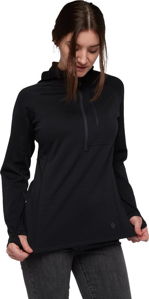 Coefficient 1/4-Zip Fleece Hoody - Womens - Black 4