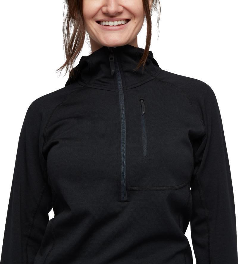 Coefficient 1/4-Zip Fleece Hoody - Womens - Black 5