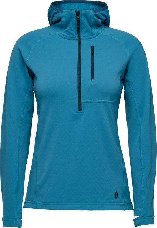 Coefficient 1/4-Zip Fleece Hoody - Womens - Cerulean Blue 1