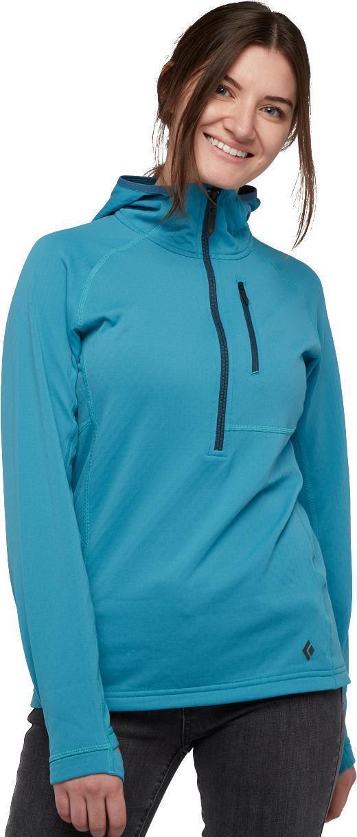 Coefficient 1/4-Zip Fleece Hoody - Womens - Cerulean Blue 2