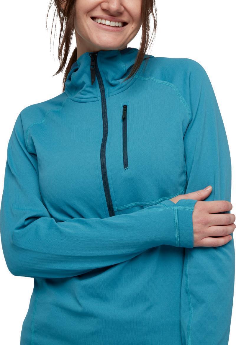 Coefficient 1/4-Zip Fleece Hoody - Womens - Cerulean Blue 4