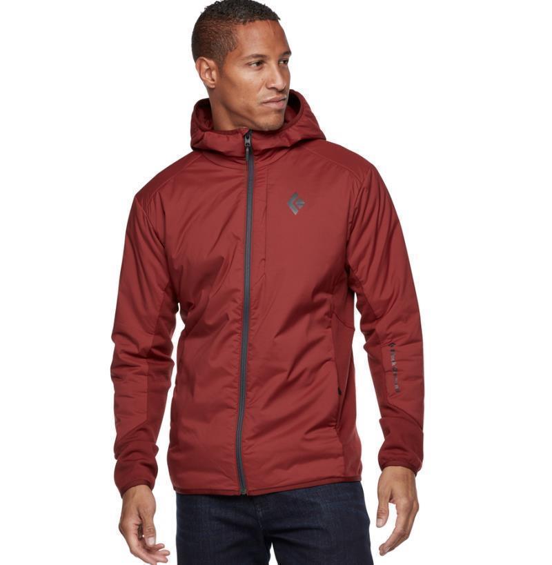 First Light Hybrid Hoody - Mens - dark crimson 1