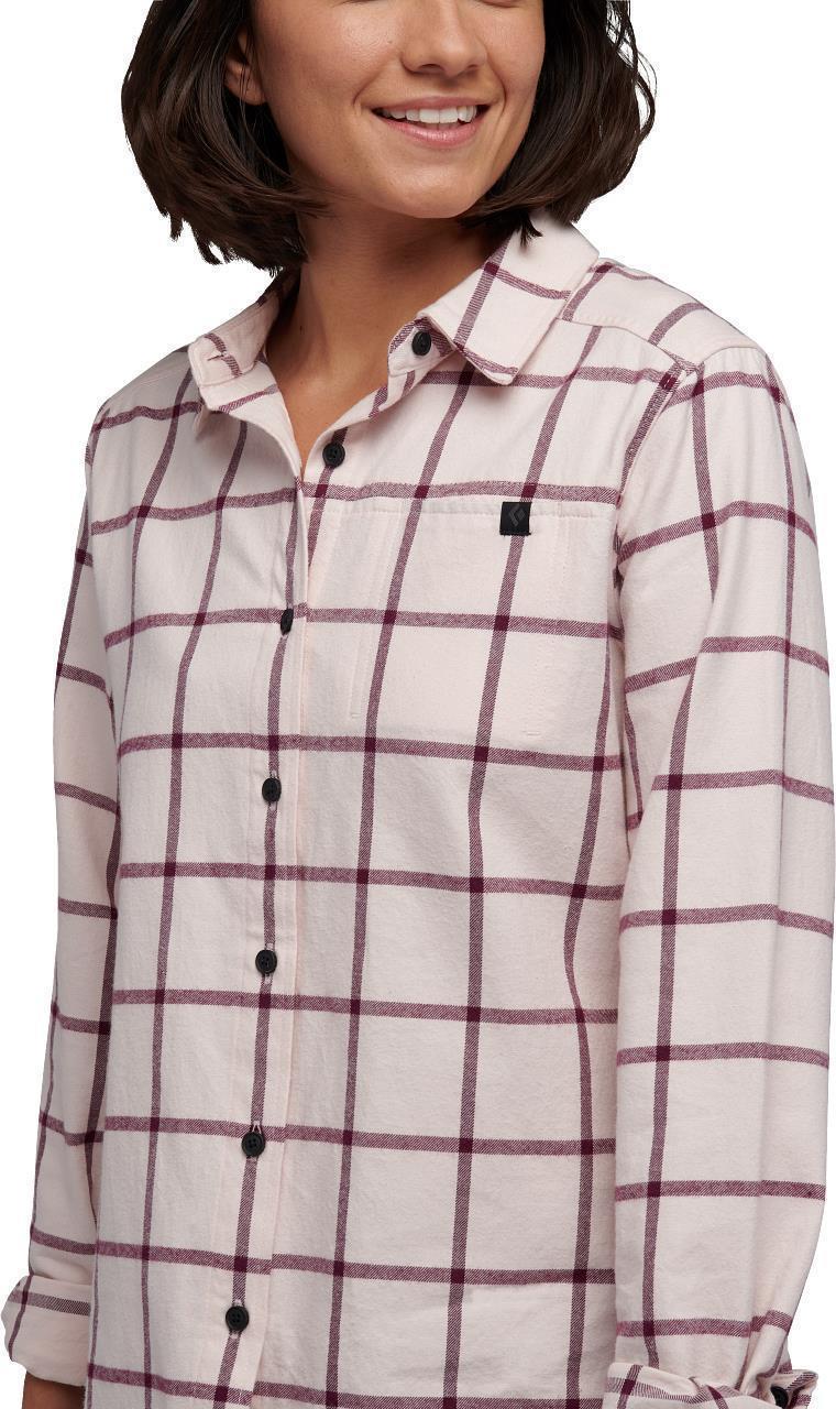 Serenity LS Flannel Shirt - Womens - Ice Pink / Blackberry Plaid 2