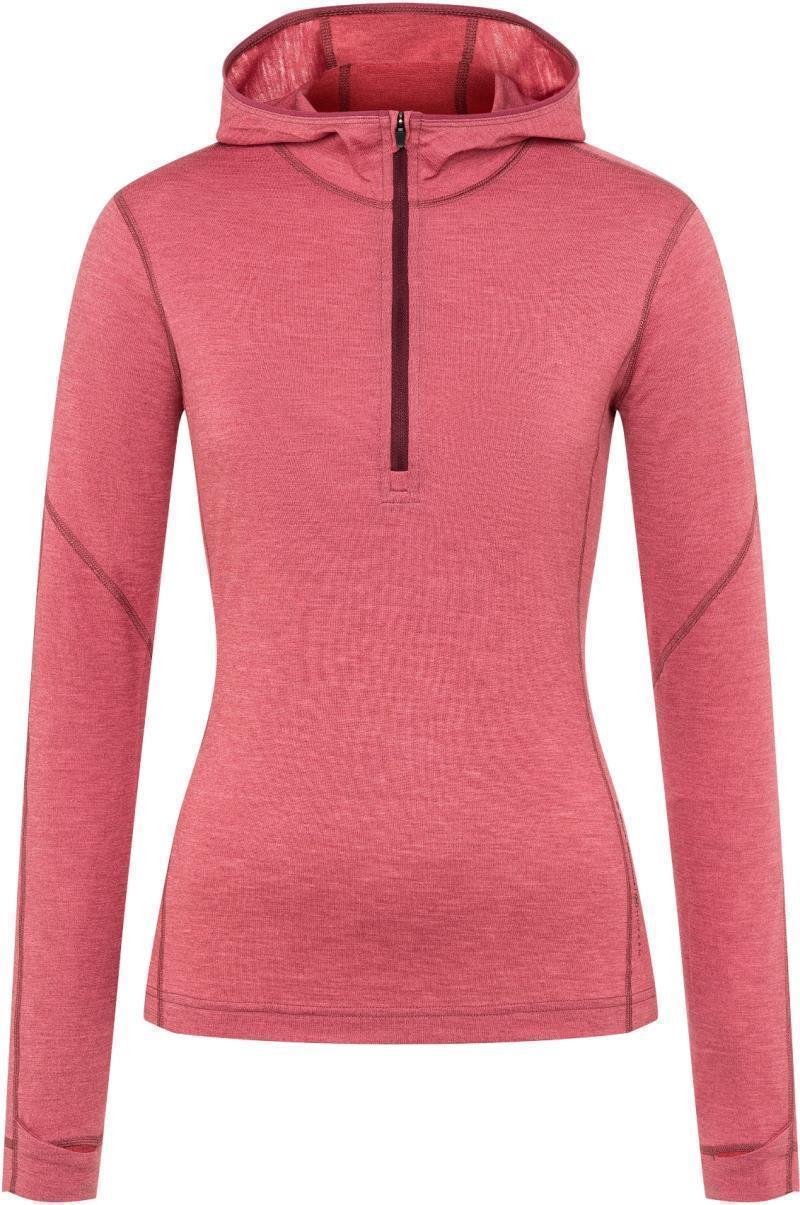 Solution 150 Merino Baselayer Quarter Zip Hoody - Womens - Wild Rose 1