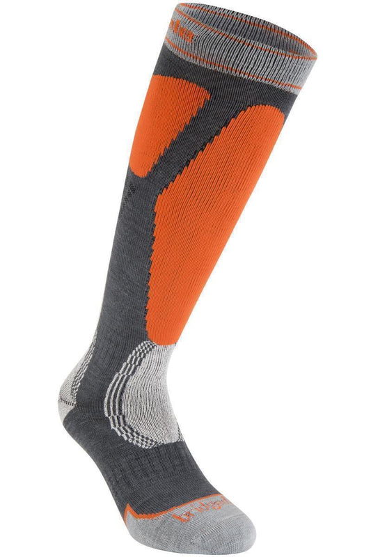 Easy On Merino Endurance Over The Calf Socks - Mens - Gunmetal / Orange 1