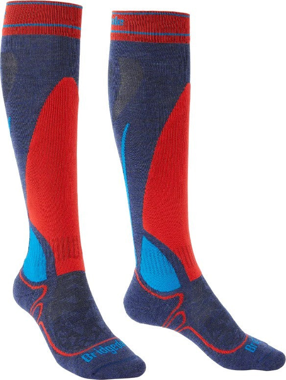 Ski Junior Racer Merino Performance Socks - Kids - denim / flame 1