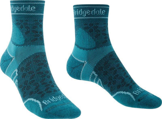 Trail Run Lightweight T2 Merino Sport 3/4 Crew Socks - Womens - Teal 1