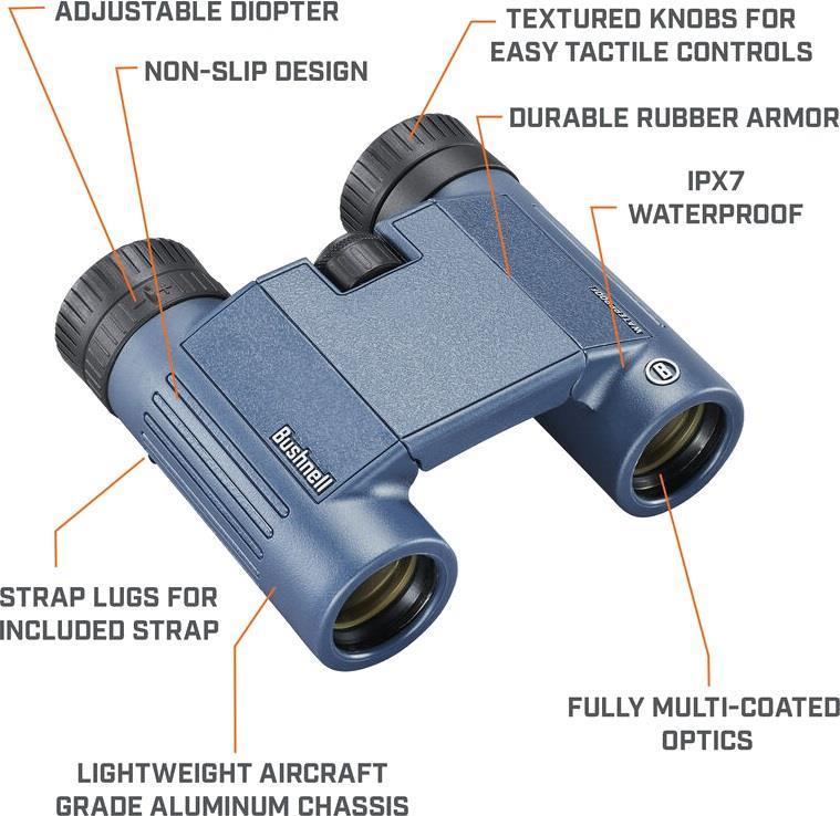 8x25mm Dark Blue Roof WP/FP, Twist Up Eyecups, Box 6L - Not Applicable 3