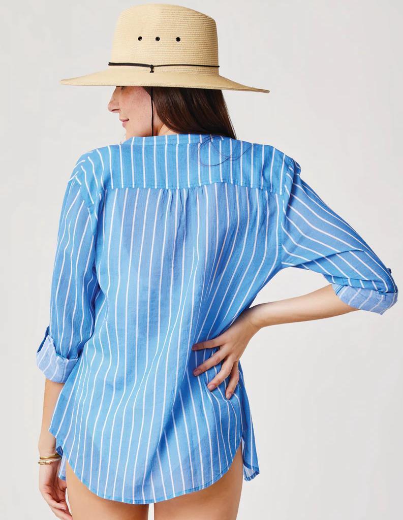 Dylan Gauze Tunic - Womens - Bluebay Stripe 2