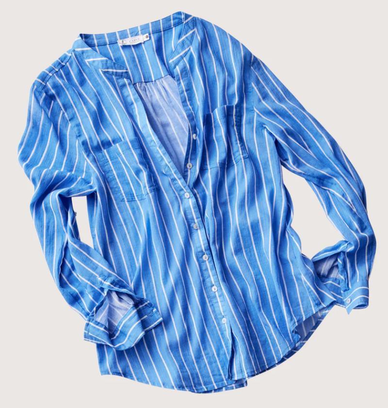 Dylan Gauze Tunic - Womens - Bluebay Stripe 3