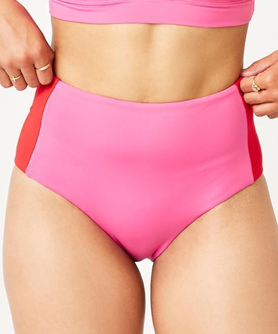 Erin Colorblock Bottom - Womens  - Fuchsia w/Hot Red 1