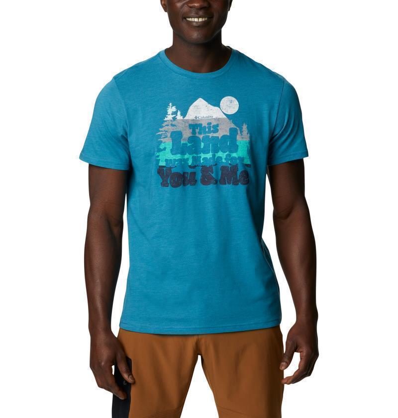 Alpine Way Graphic Tee - Tall - Mens - Deep Marine Heather / Our Land Graphic 1