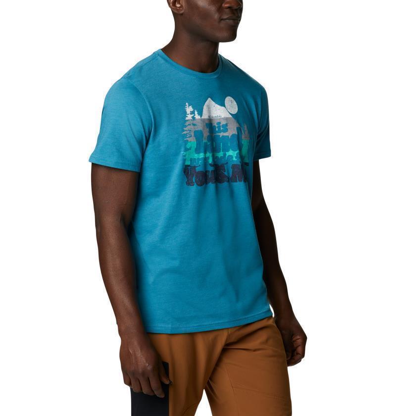 Alpine Way Graphic Tee - Tall - Mens - Deep Marine Heather / Our Land Graphic 2