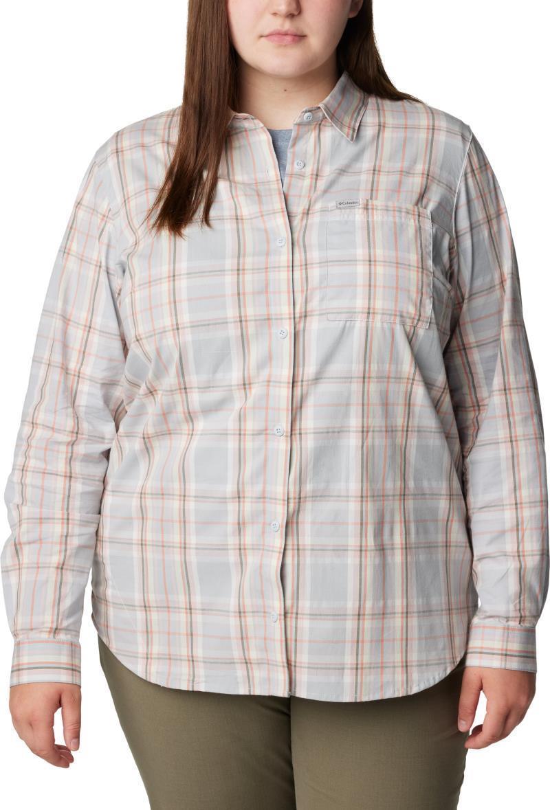 Anytime Patterned LS Shirt - Plus - Womens - Dusty Pink CSC Tartan 1