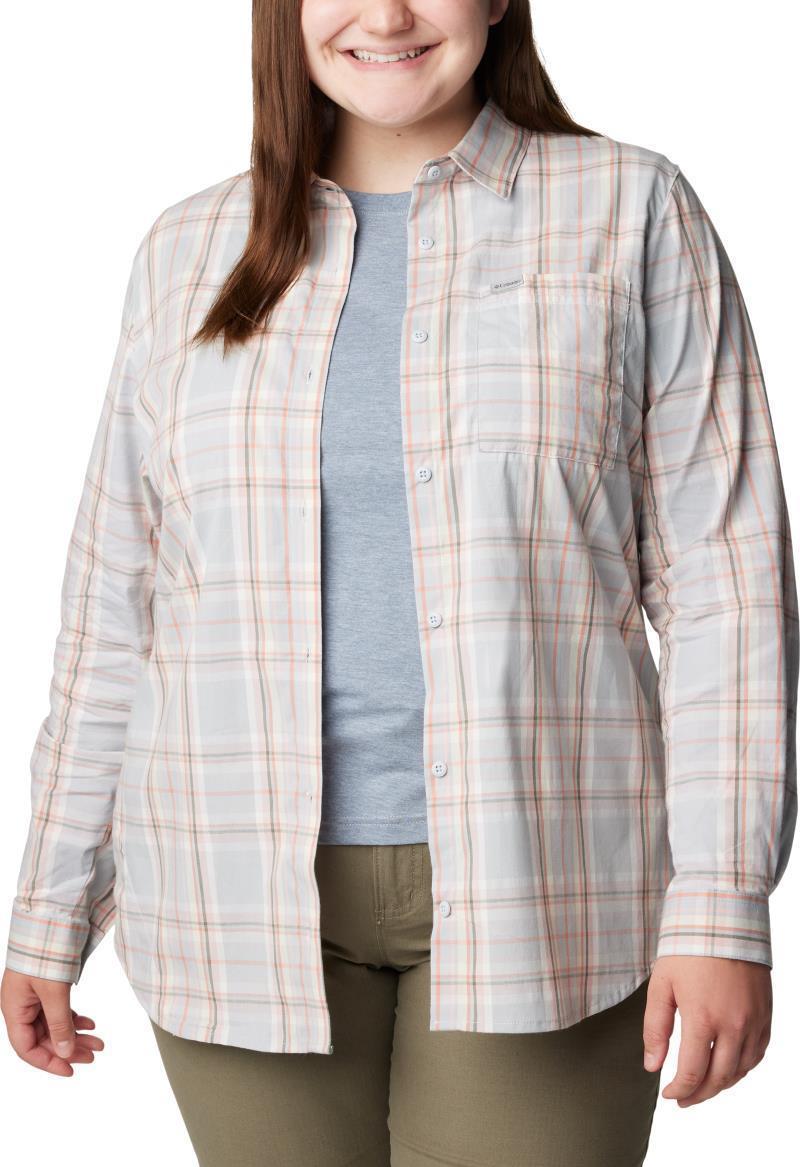 Anytime Patterned LS Shirt - Plus - Womens - Dusty Pink CSC Tartan 3