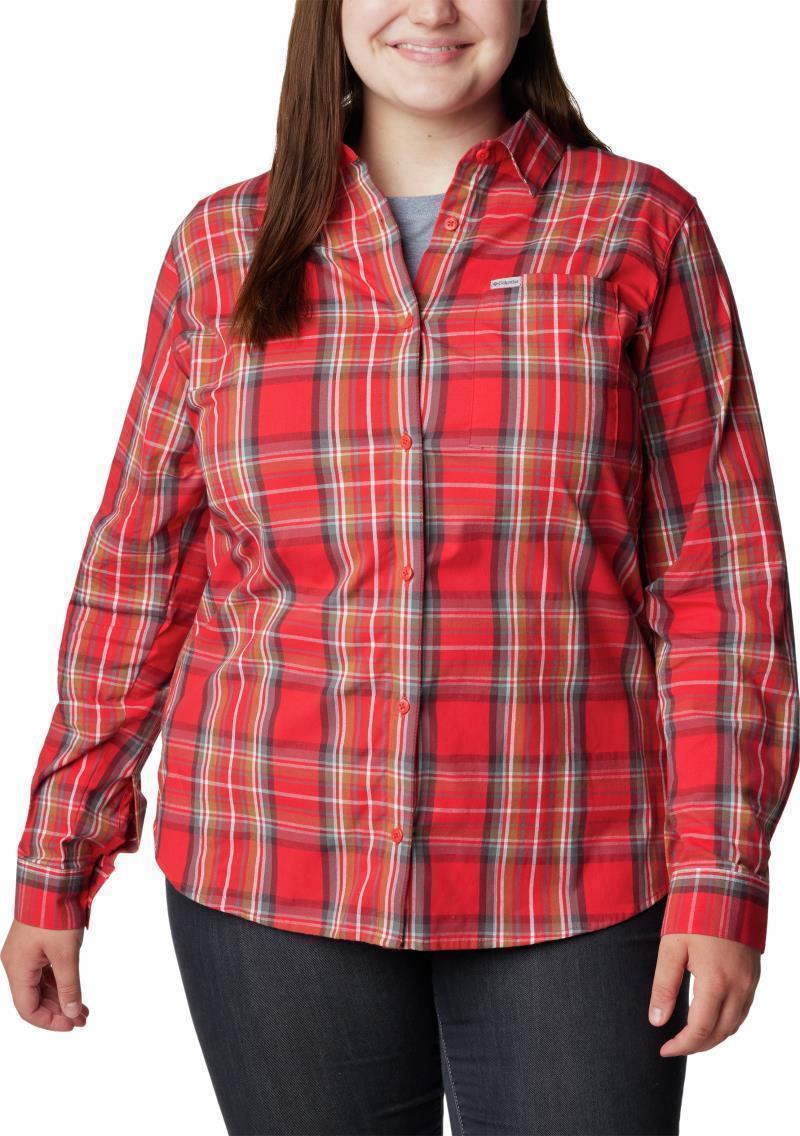Anytime Patterned LS Shirt - Plus - Womens - Red Lily CSC Tartan 1