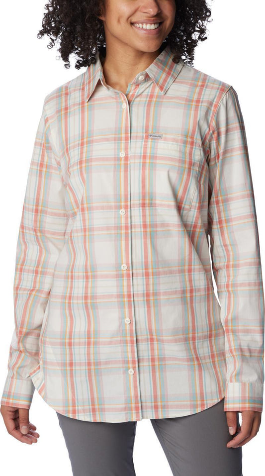 Anytime Patterned LS Shirt - Womens - Sunset Peach CSC Tartan 1