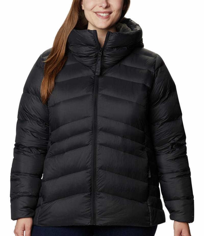 Autumn Park Down Hooded Jacket - Plus - Womens - Black 1