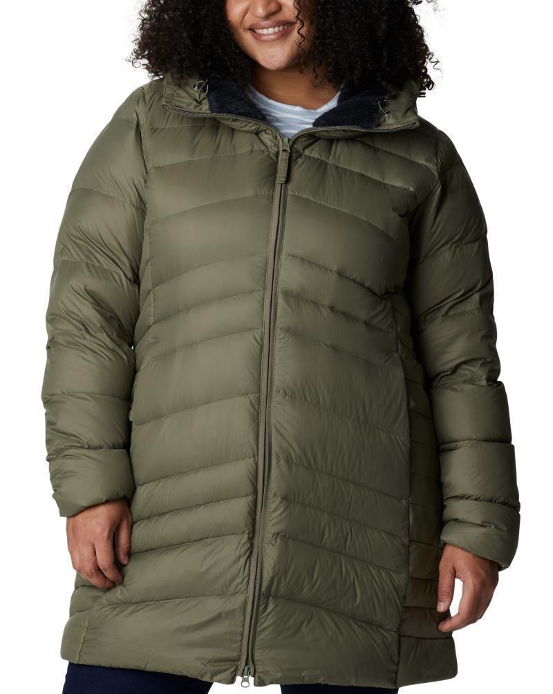 Autumn Park Down Mid Jacket - Plus - Womens - Stone Green 1