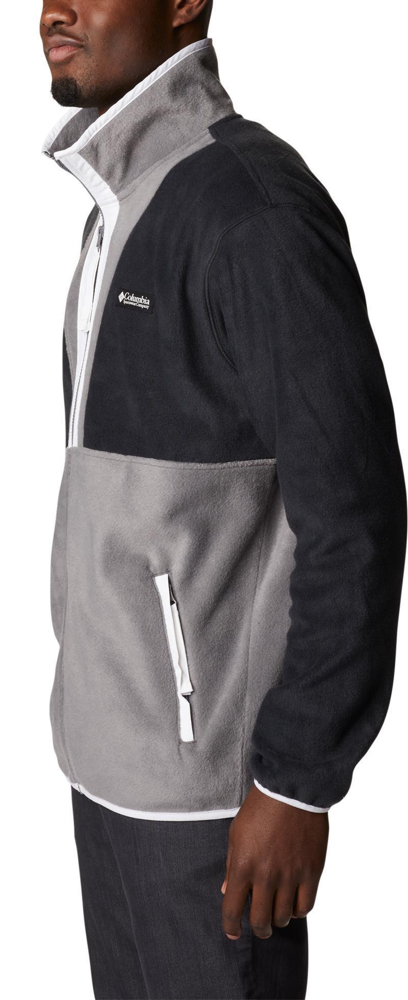 Back Bowl Full Zip Fleece - Mens - Black / City Grey / White 3