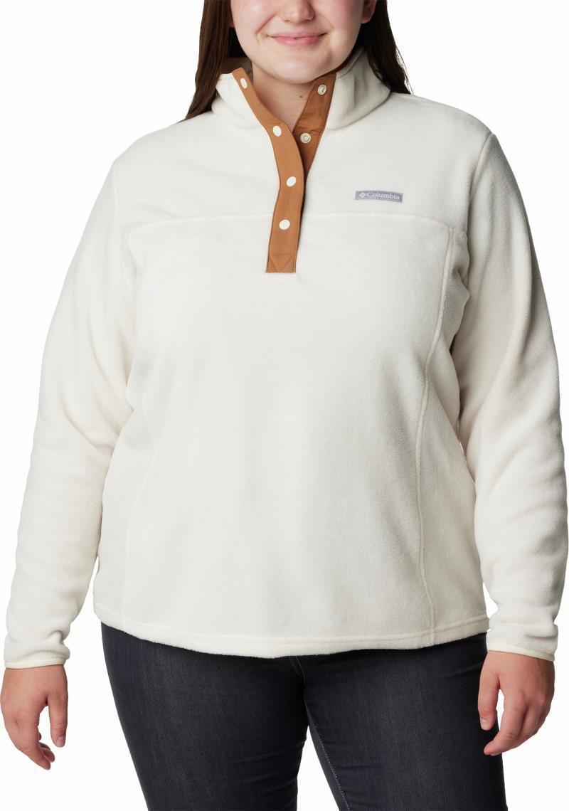 Benton Springs Half Snap Pullover - Plus - Womens - Chalk / Chalk / Camel Brown 1
