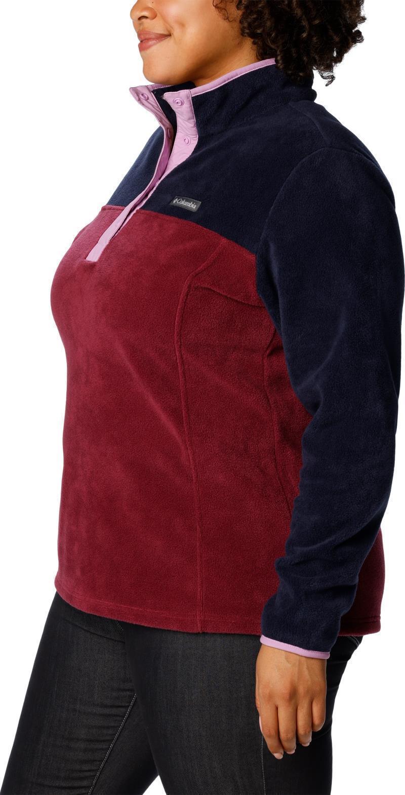 Benton Springs Half Snap Pullover - Plus - Womens - Marionberry / Dark Nocturnal / Gumdrop 2