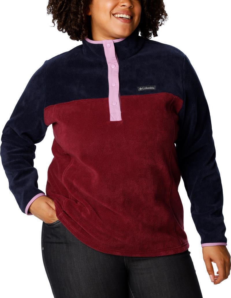 Benton Springs Half Snap Pullover - Plus - Womens - Marionberry / Dark Nocturnal / Gumdrop 4