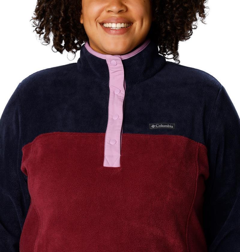 Benton Springs Half Snap Pullover - Plus - Womens - Marionberry / Dark Nocturnal / Gumdrop 5