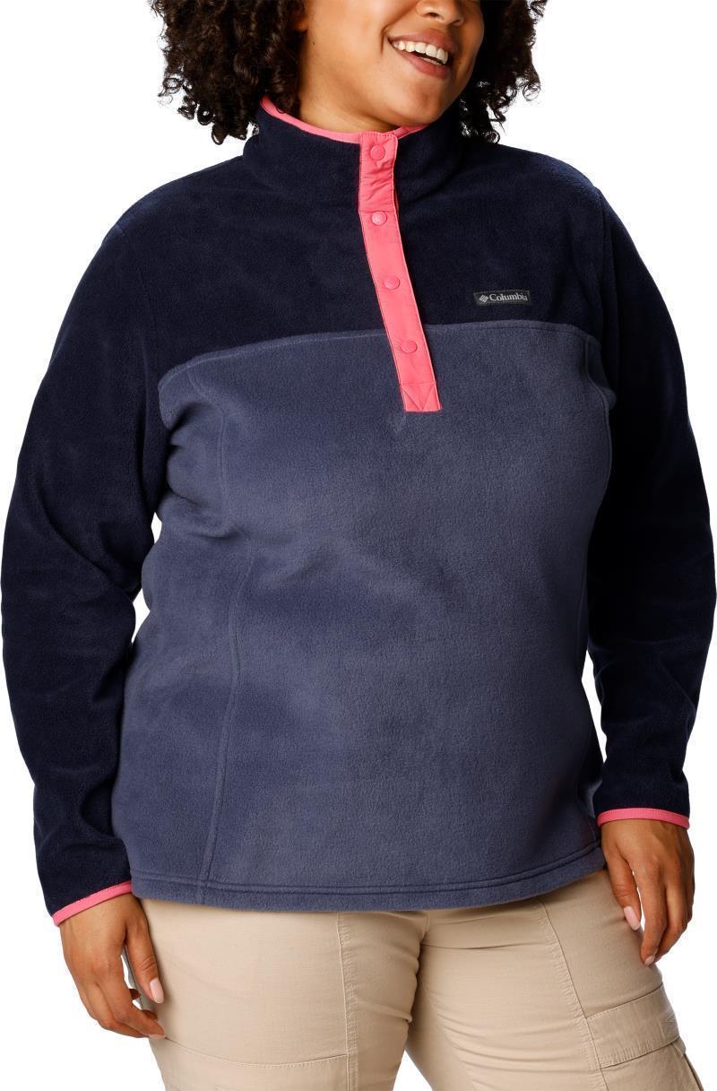 Benton Springs Half Snap Pullover - Plus - Womens - Night Wave / Dusty Pink / Night Wave 1