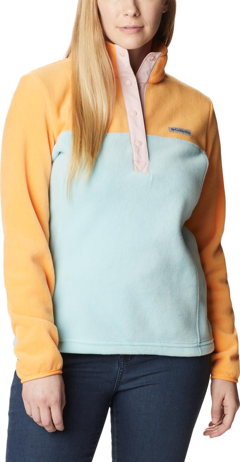 Benton Springs Half Snap Pullover - Womens - Aqua Haze / Sunset Peach / Dusty Pink 3