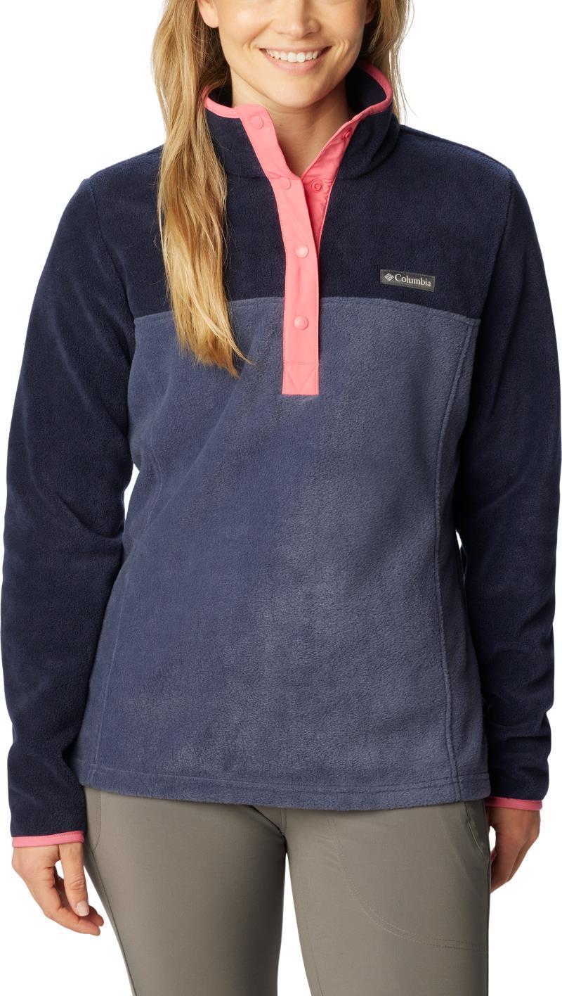 Benton Springs Half Snap Pullover - Womens - Nocturnal / Dark Nocturnal / Camellia Rose 1