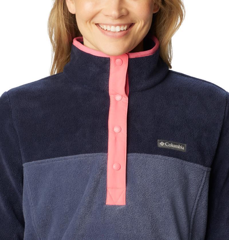 Benton Springs Half Snap Pullover - Womens - Nocturnal / Dark Nocturnal / Camellia Rose 5