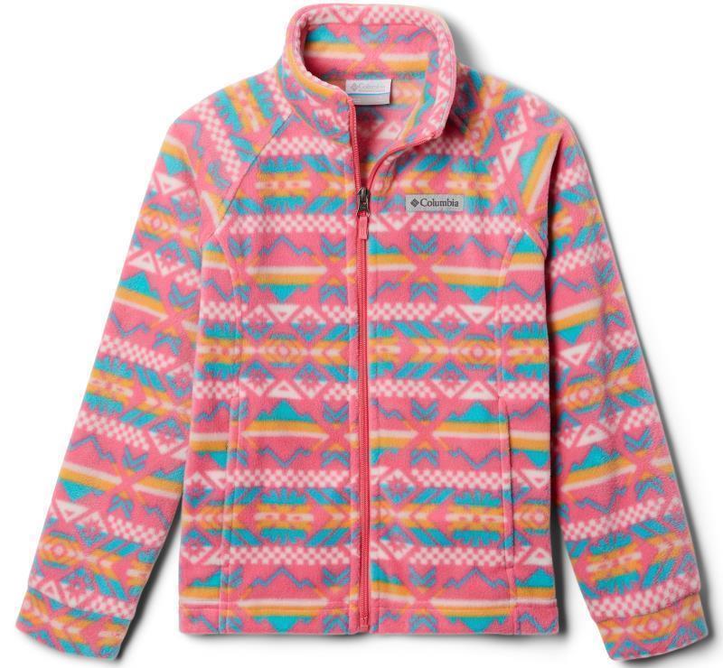 Benton Springs II Printed Fleece - Youth Girls - Camellia Rose Checkered Peaks 1