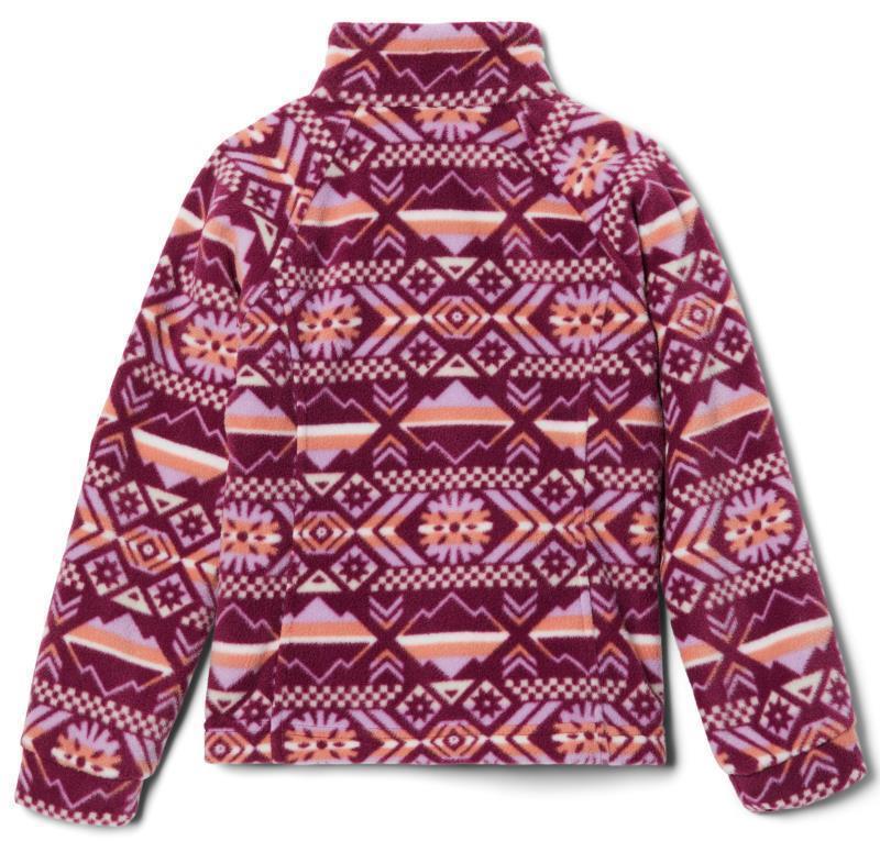 Benton Springs II Printed Fleece - Youth Girls - Marionberry Checkered Peaks 2