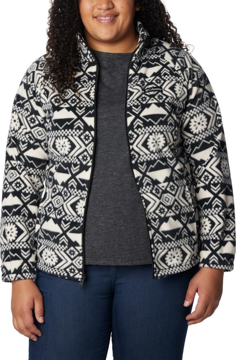 Benton Springs Printed Full Zip - Plus - Womens - Black Checkered Peaks Tonal 3