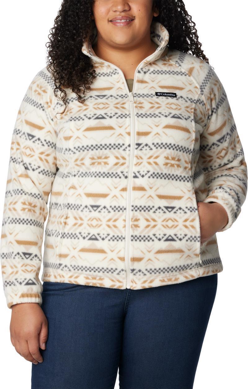 Benton Springs Printed Full Zip - Plus - Womens - Chalk Checkered Peaks 1