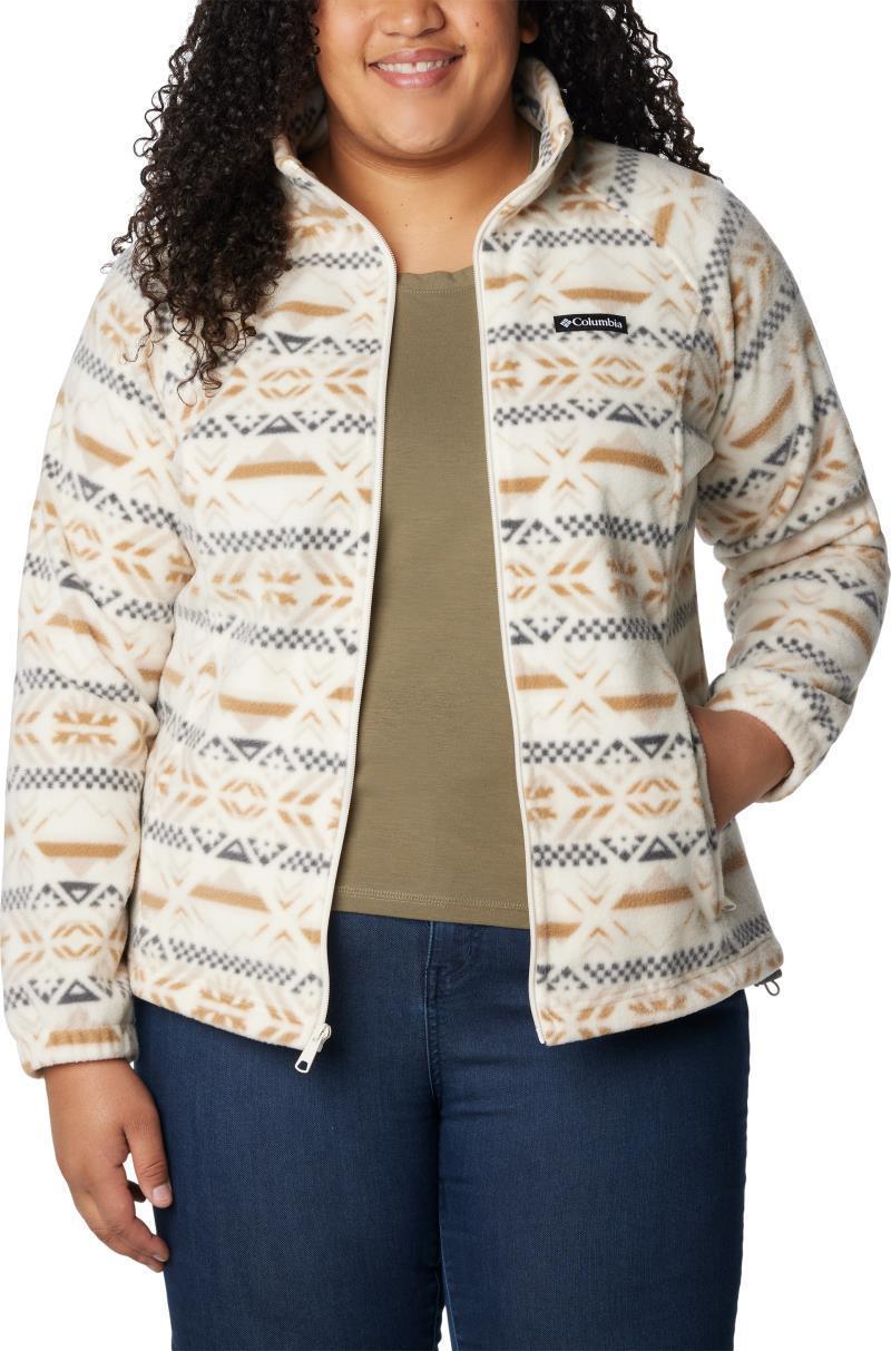 Benton Springs Printed Full Zip - Plus - Womens - Chalk Checkered Peaks 3