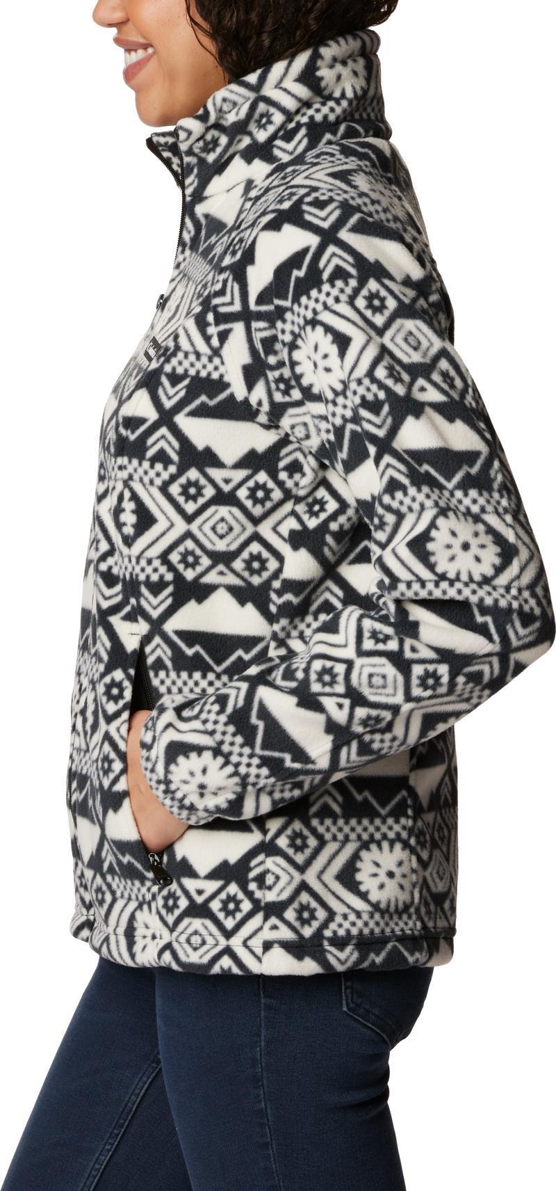 Benton Springs Printed Full Zip - Womens - Black Checkered Peaks Tonal 6