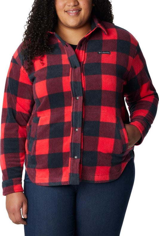 Benton Springs Shirt Jacket - Plus - Womens - Red Lily Check Print 1